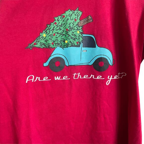 Christmas PJs Set Women 1X Red Long Sleeve Holiday Novelty Print Lounge Festive - Picture 10 of 14